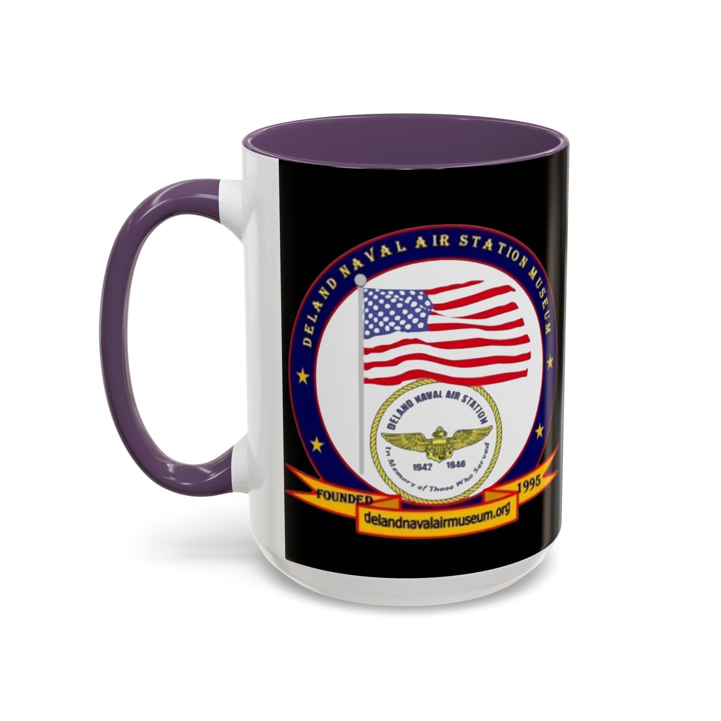 DeLand Naval Air Station Museum Black Accent Mug by theGreenDragonTavern.shop