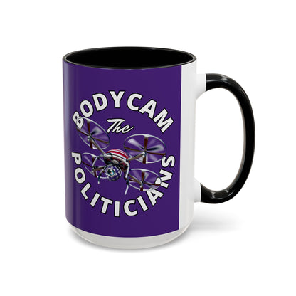 Bodycam the Politicians Drone Dark Purple Accent Mug by theGreenDragonTavern.shop