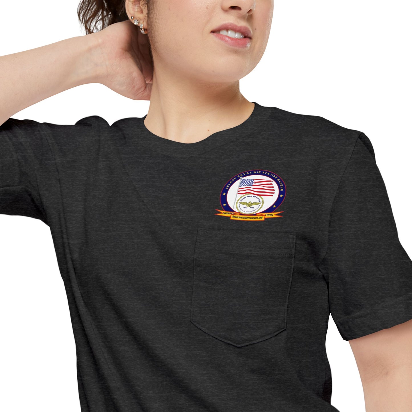 DeLand Naval Air Station Museum Unisex Pocket T-Shirt by theGreenDragonTavern.shop