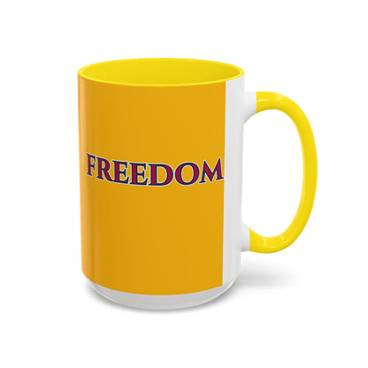 Freedom, Yellow Accent Mug by theGreenDragonTavern.shop