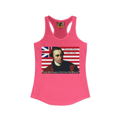 Patrick Henry Women's Racerback Tank Top by theGreenDragonTavern.shop