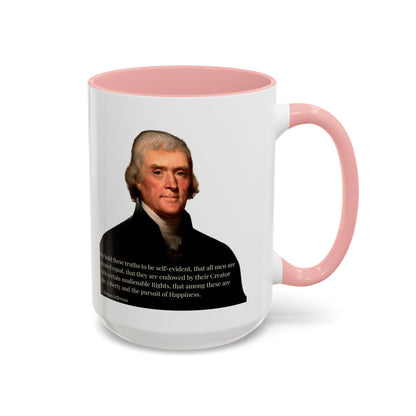 We hold these truths to be self-evident White Accent Mug by theGreenDragonTavern.shop