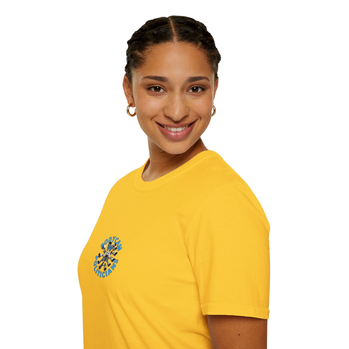2-sided, Bodycam the Politicians Cameras Light colors Unisex T-Shirt by theGreenDragonTavern.shop