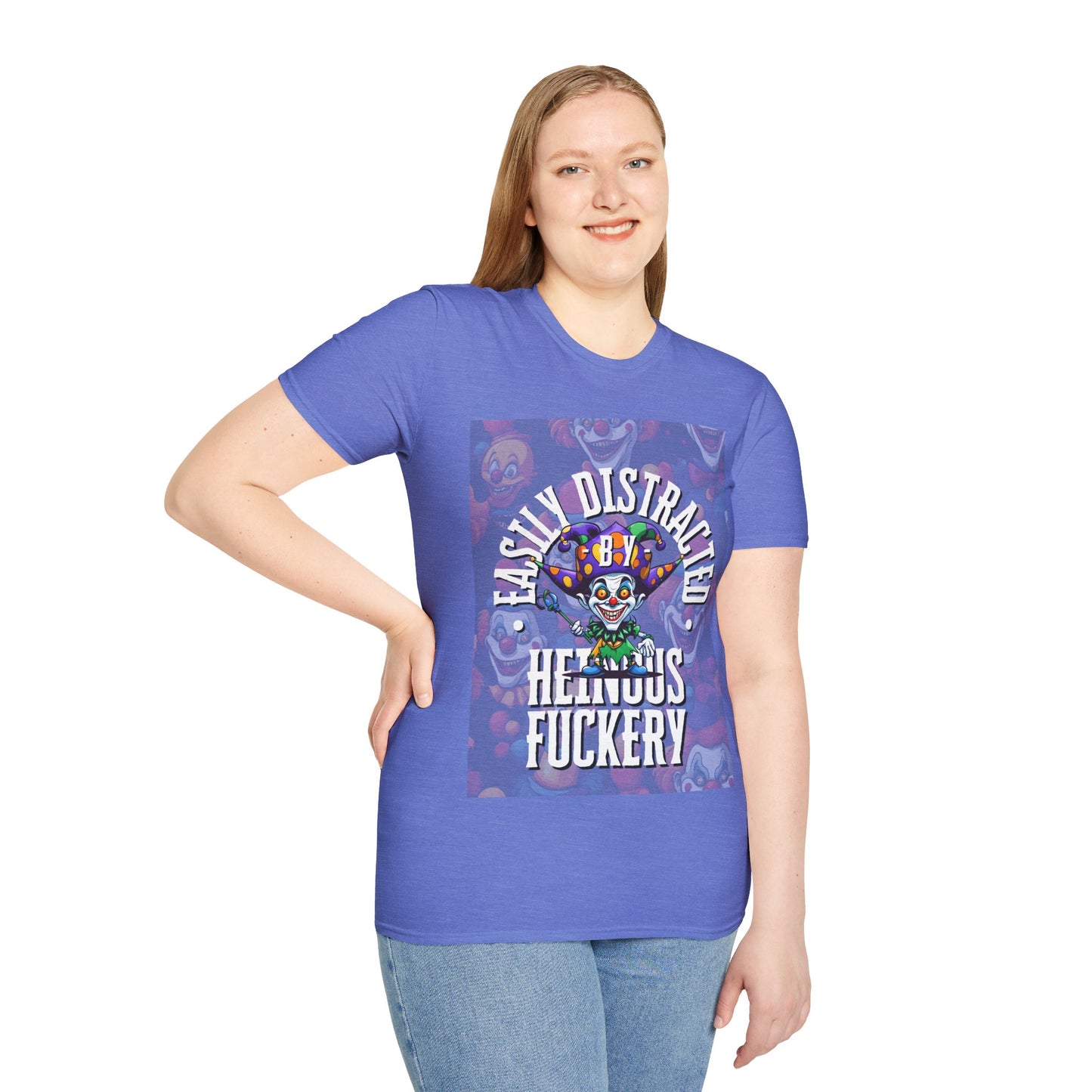 Easily Distracted by Heinous Fuckery Little Jincs Light colors Unisex T-Shirt by theGreenDragonTavern.shop