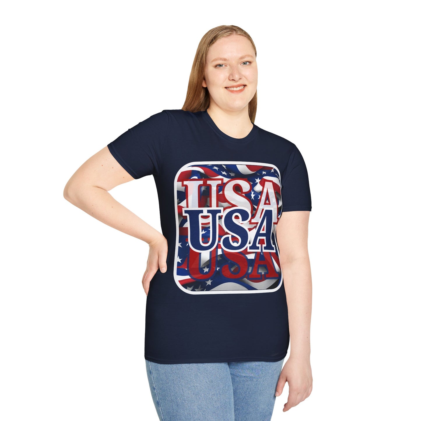 Red White and BLUE USA Patriot Dark colors Unisex T-Shirt by theGreenDragonTavern.shop