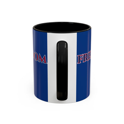Freedom, Dark Blue Accent Mug by theGreenDragonTavern.shop