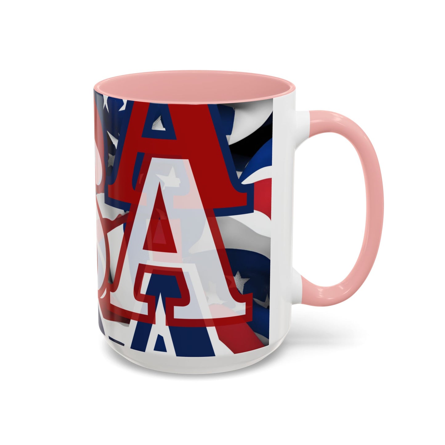 USA! USA! USA White font Patriot Red Accent Mug by theGreenDragonTavern.shop