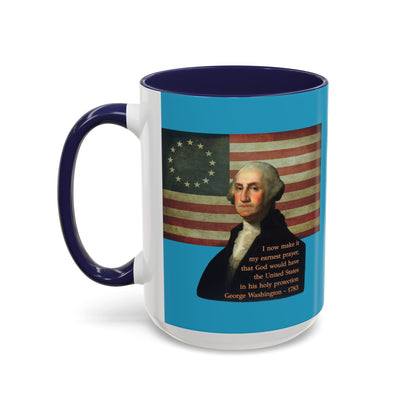 Washington's Earnest Prayer Turquoise Accent Mug by theGreenDragonTavern.shop