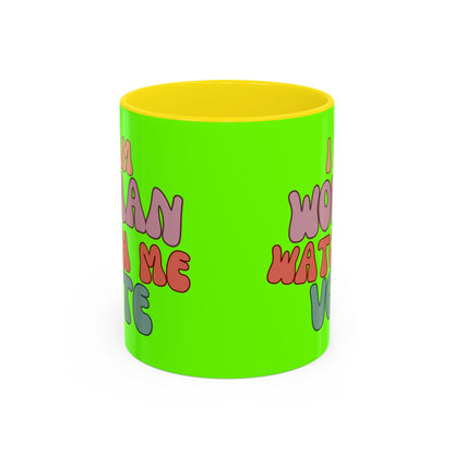I Am Woman Watch Me Vote Light Green Accent Mug by theGreenDragonTavern.shop