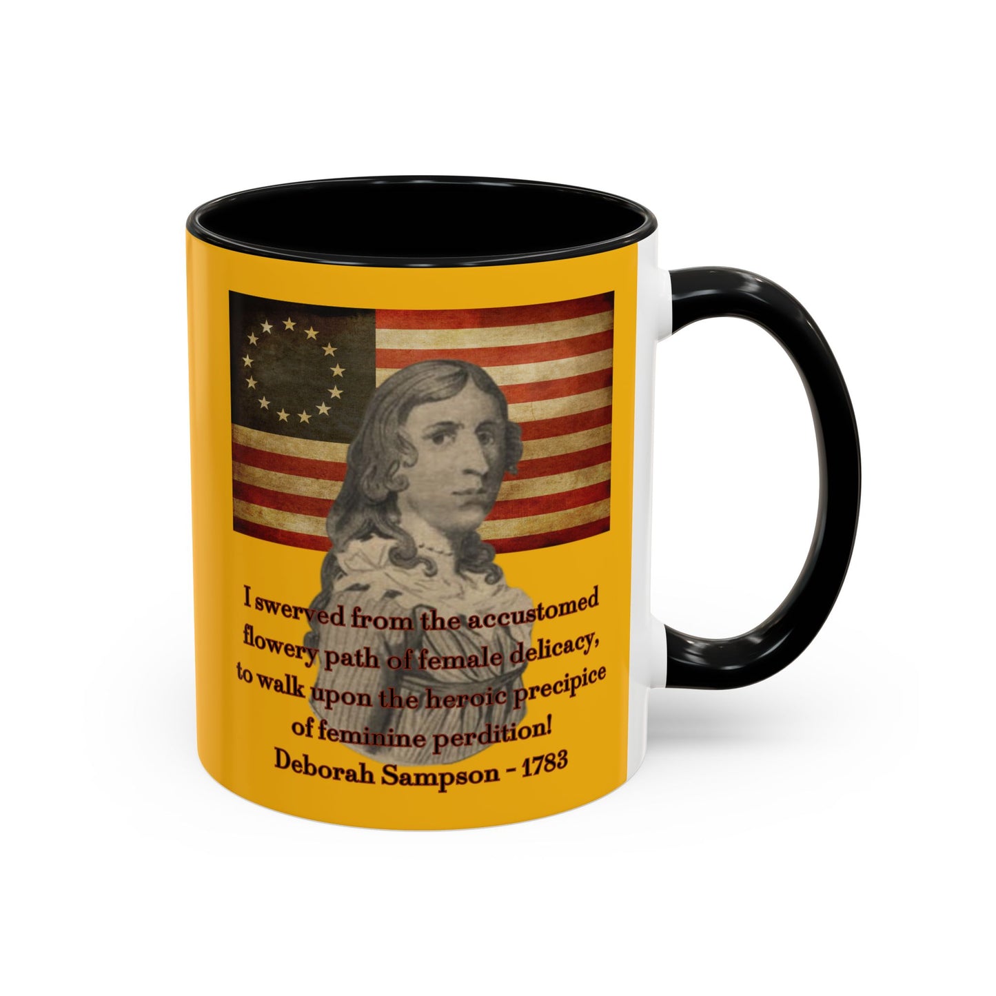 Deborah Sampson, America's Mulan Yellow Accent Mug by theGreenDragonTavern.shop