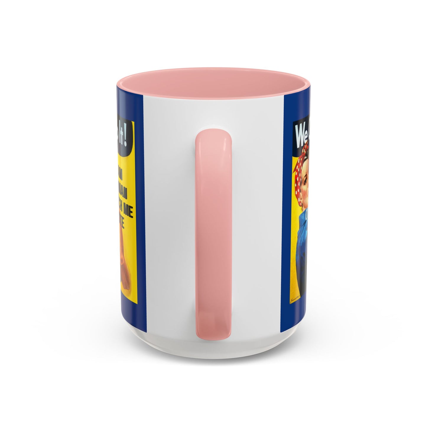 I Am Woman Watch Me Vote Rosie Dark Blue Accent Mug by theGreenDragonTavern.shop