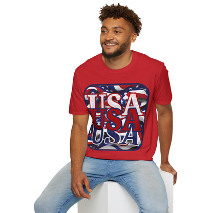 RED White and Blue USA Patriot Light colors Unisex T-Shirt by theGreenDragonTavern.shop