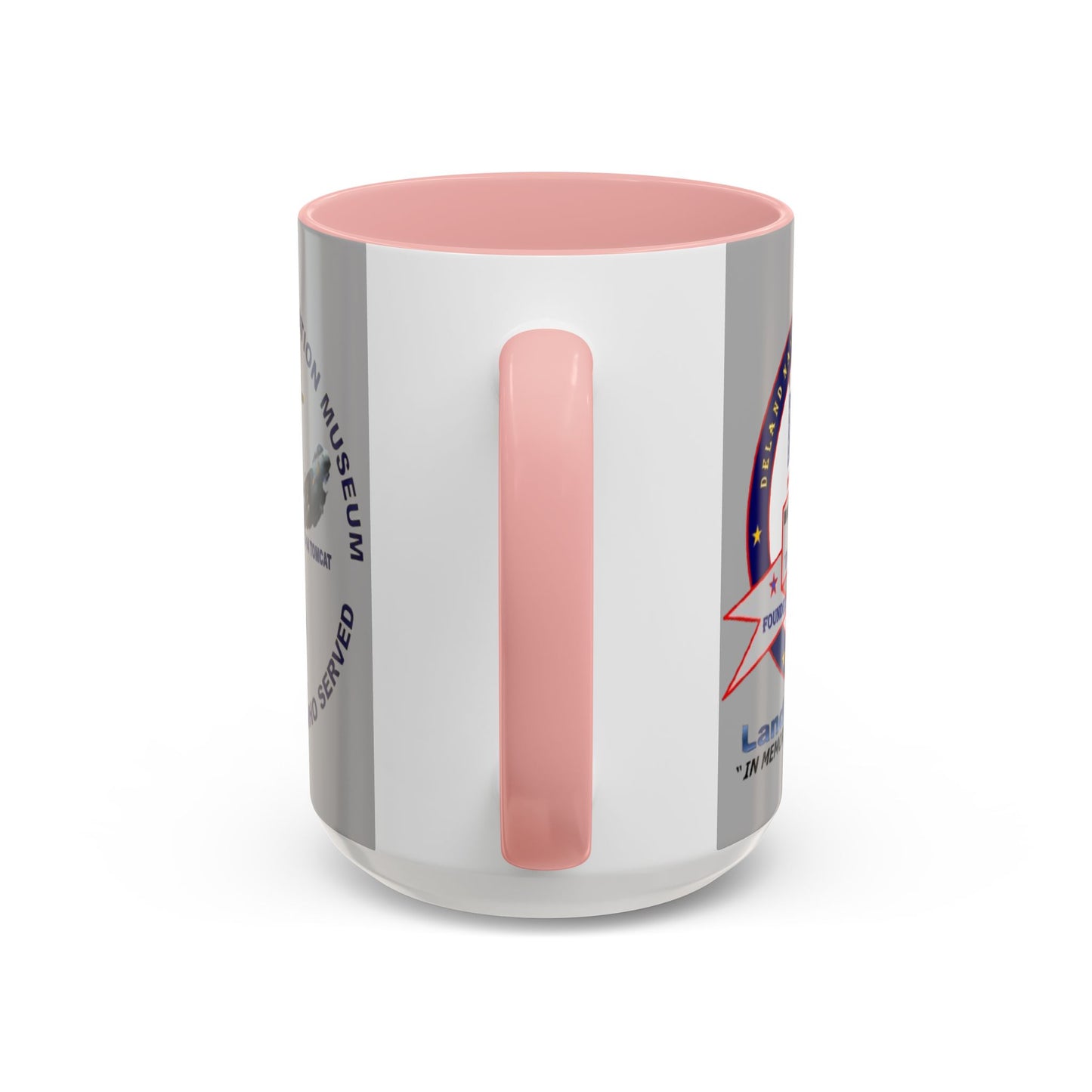DNASM 2-sided, Founding & Student Art Light Grey Accent Mug by theGreenDragonTavern.shop