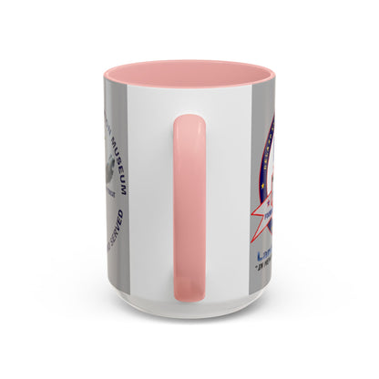 DNASM 2-sided, Founding & Student Art Light Grey Accent Mug by theGreenDragonTavern.shop