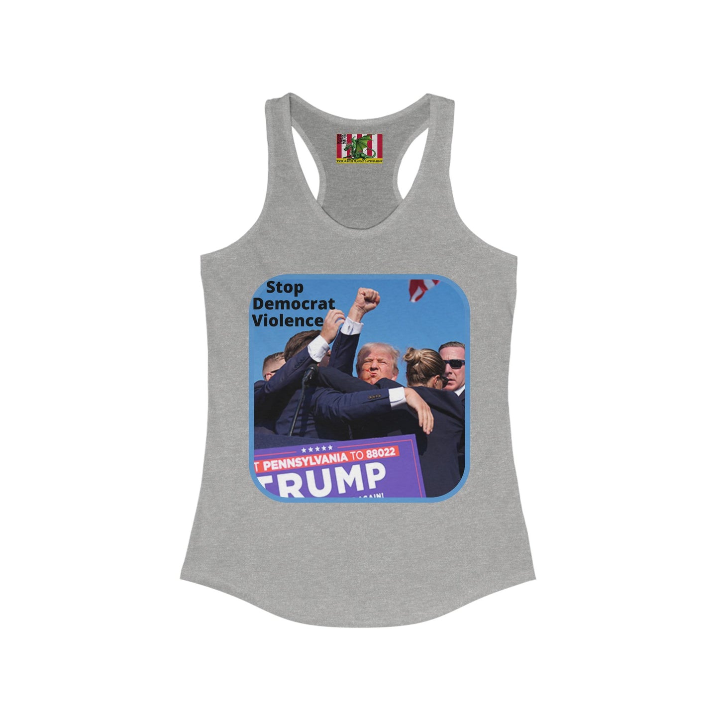 Stop Democrat Violence Women's Racerback Tank Top by theGreenDragonTavern.shop