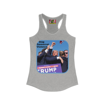 Stop Democrat Violence Women's Racerback Tank Top by theGreenDragonTavern.shop