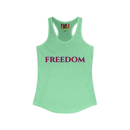 Freedom, Red font Woman's Racerback Tank Top by theGreenDragonTavern.shop