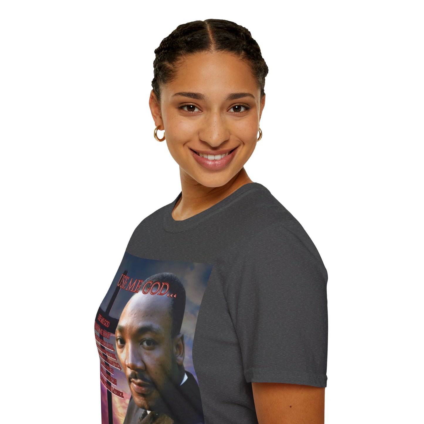 Use Me God, MLK Jr Dark colors Unisex T-Shirt by theGreenDragonTavern.shop