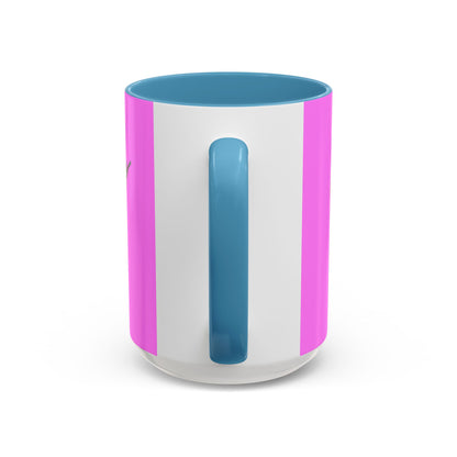 Hula Girl Packin' Heat Pink Accent Mug by theGreenDragonTavern.shop