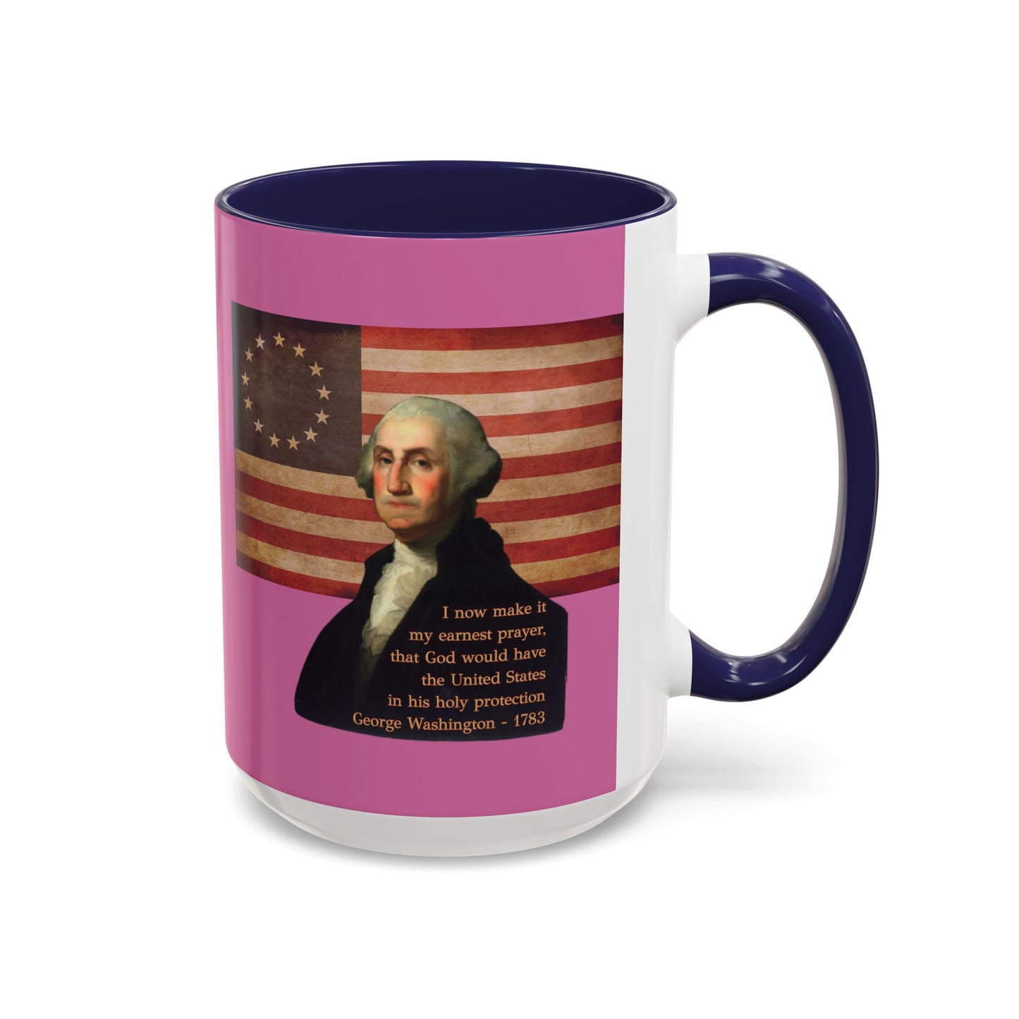 Washington's Earnest Prayer Pink Accent Mug by theGreenDragonTavern.shop