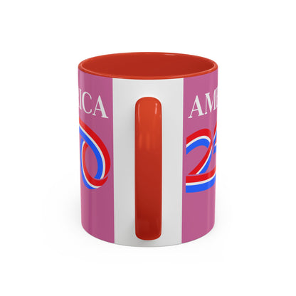America 250 Pink Accent Mug by theGreenDragonTavern.shop