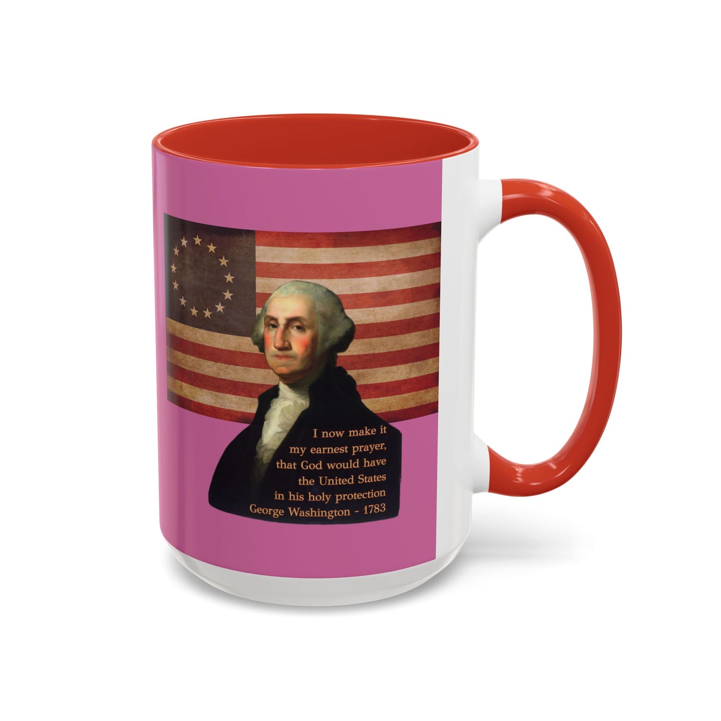 Washington's Earnest Prayer Pink Accent Mug by theGreenDragonTavern.shop