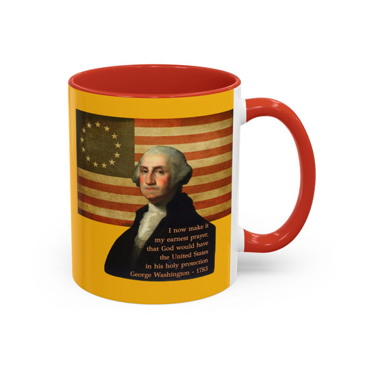 Washington's Earnest Prayer Yellow Accent Mug by theGreenDragonTavern.shop