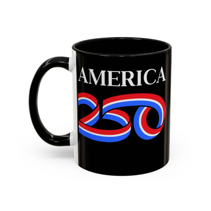 America 250 Black Accent Mug by theGreenDragonTavern.shop