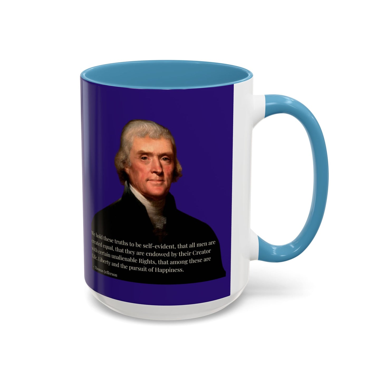 We hold these truths to be self-evident Dark Purple Accent Mug by theGreenDragonTavern.shop