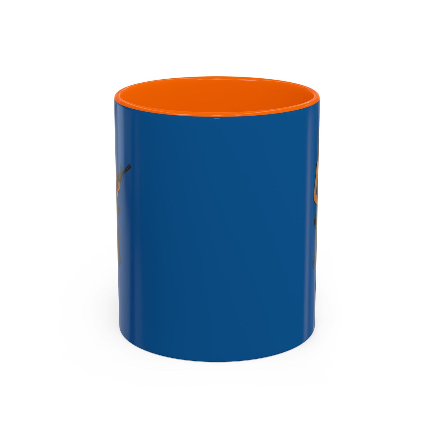 Hula Girl Packin' Heat Dark Blue Accent Mug by theGreenDragonTavern.shop