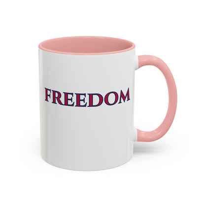 Freedom, White Accent Mug by theGreenDragonTavern.shop