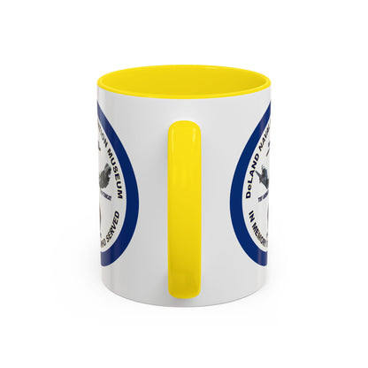 DNASM Student Art Navy Frame White Accent Mug by theGreenDragonTavern.shop