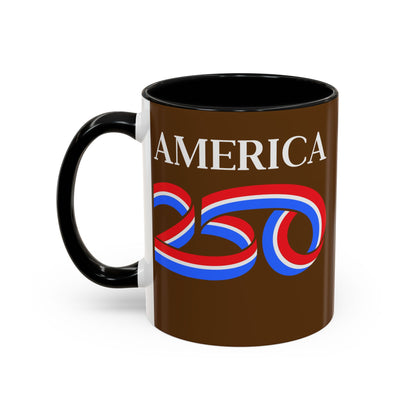 America 250 Brown Accent Mug by theGreenDragonTavern.shop