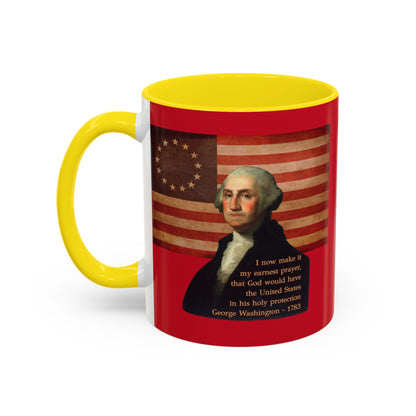 Washington's Earnest Prayer Red Accent Mug by theGreenDragonTavern.shop
