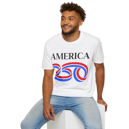 America 250 Black font, Light colors, Unisex T-Shirt by theGreenDragonTavern.shop