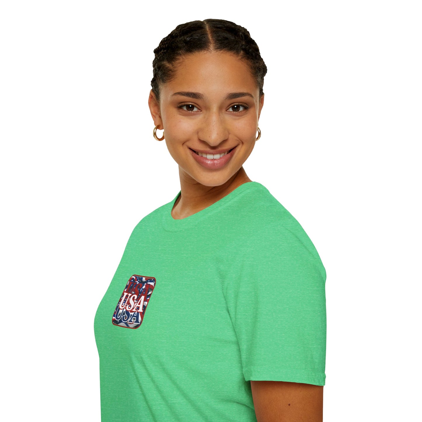 2-sided, Red WHITE and Blue USA Patriot Dark colors Unisex T-Shirt by theGreenDragonTavern.shop