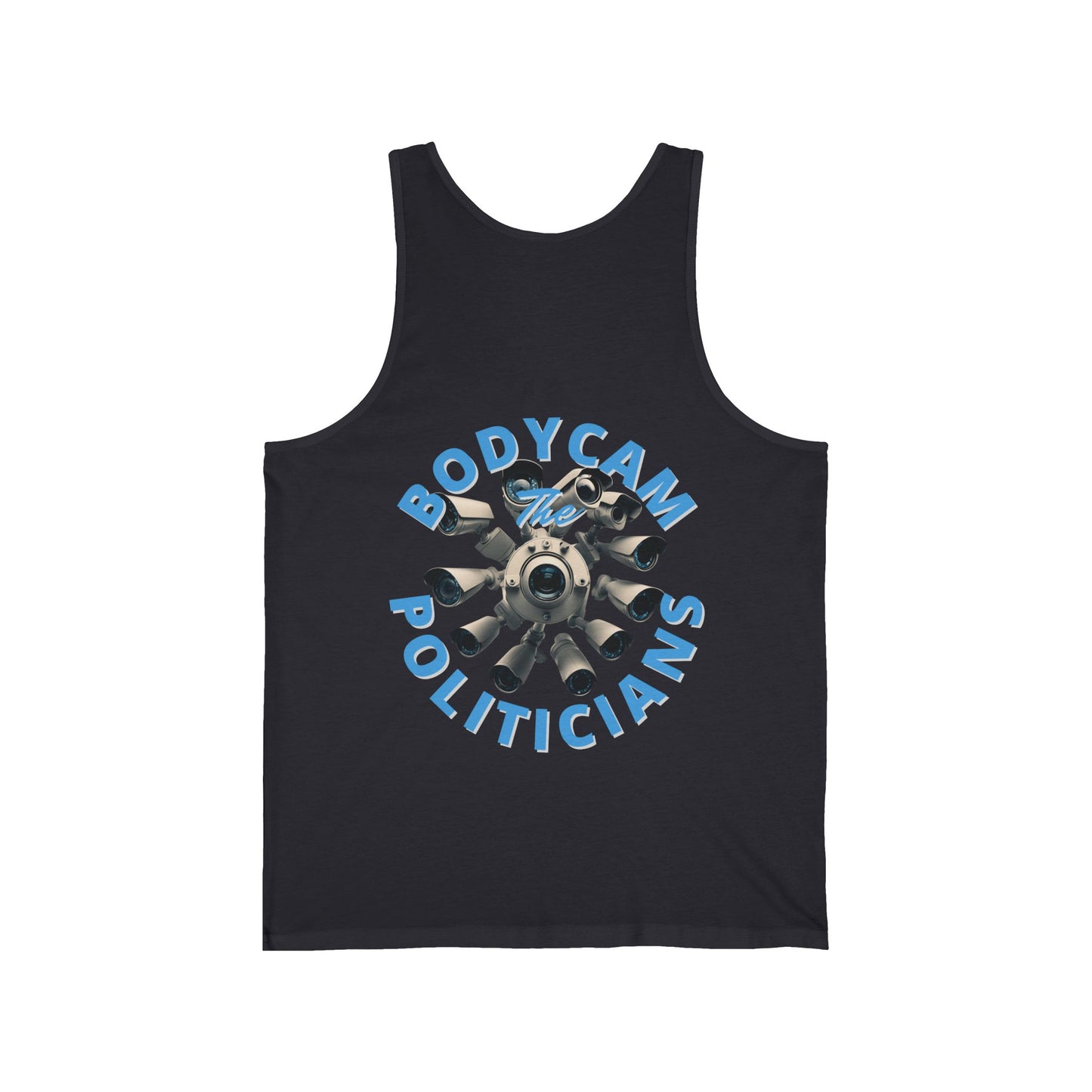 2-sided Bodycam the Politicians Cameras Unisex Jersey Tank Top by theGreenDragonTavern.shop