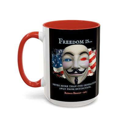 Ronald Reagan Freedom Vendetta Black Accent Mug by theGreenDragonTavern.shop