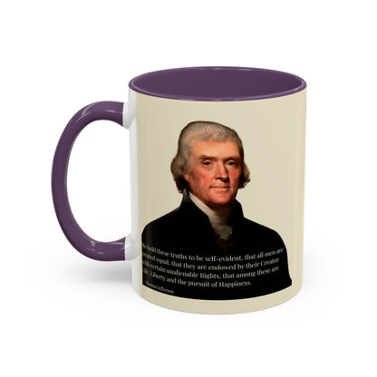 We hold these truths to be self-evident Parchment Yellow Accent Mug by theGreenDragonTavern.shop