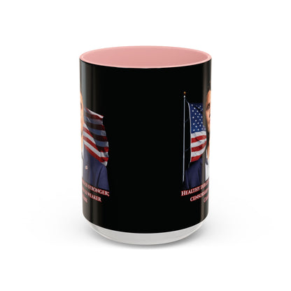 Charlie Kirk, Healthy Debate Black Accent Mug by theGreenDragonTavern.shop