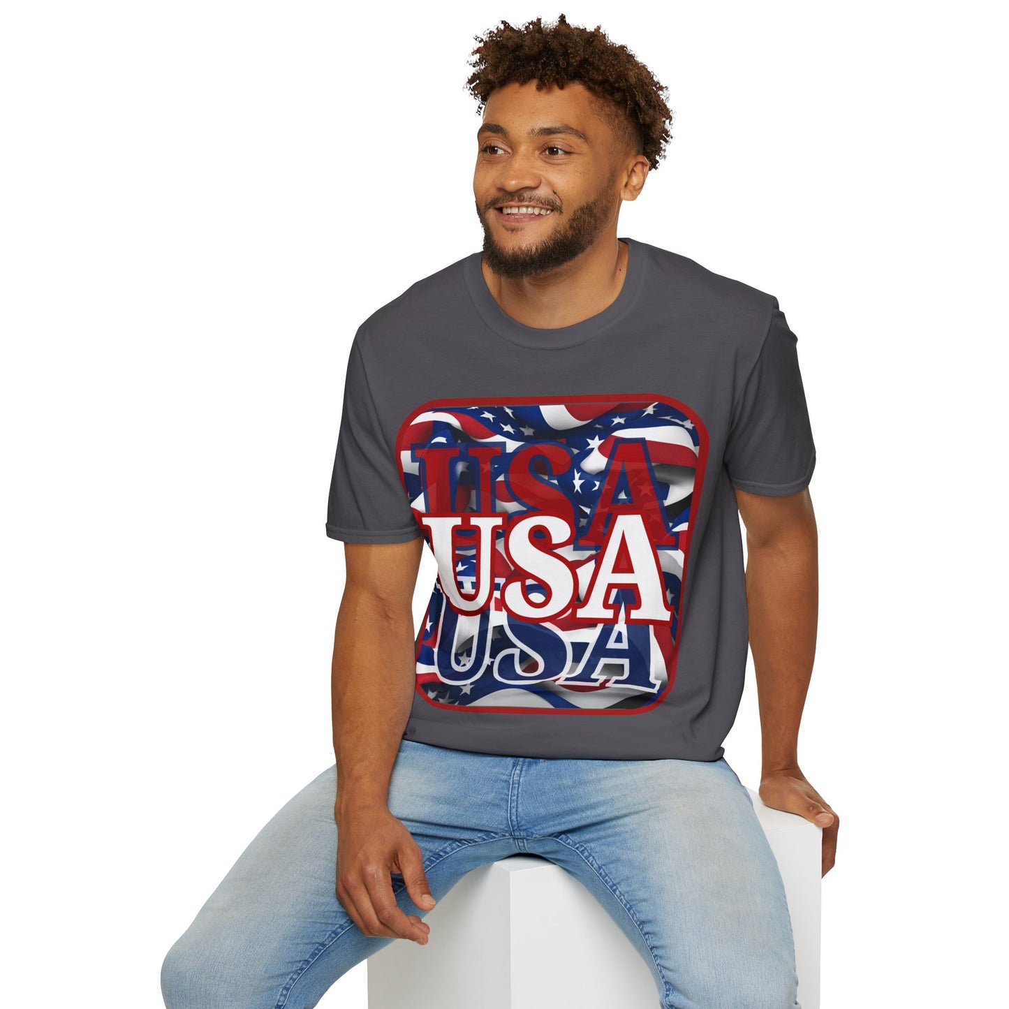 Red WHITE and Blue USA Patriot Dark colors Unisex T-Shirt by theGreenDragonTavern.shop