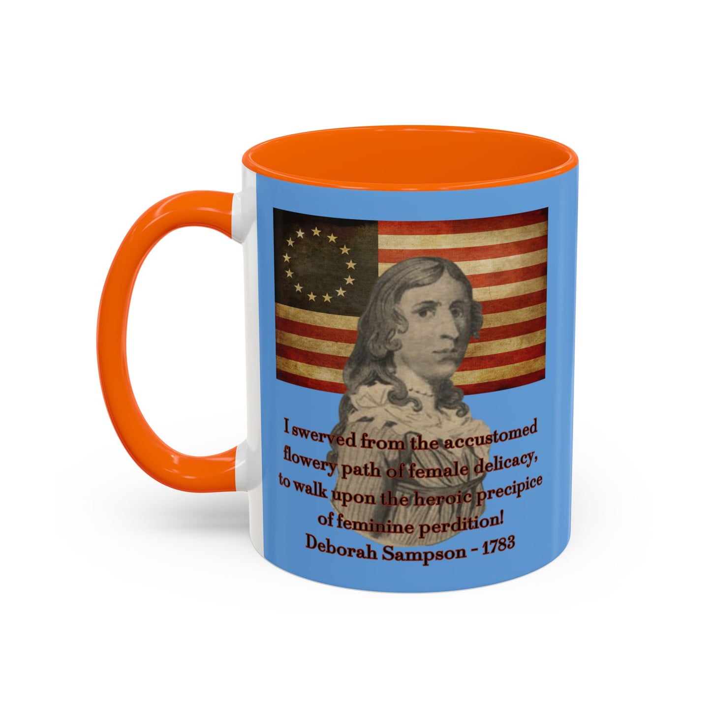 Deborah Sampson, America's Mulan Light Blue Accent Mug by theGreenDragonTavern.shop