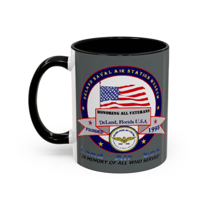 DNASM 2-sided, Founding & Student Art w/Navy Ring Grey Accent Mug by theGreenDragonTavern.shop