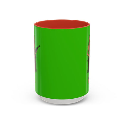 Hula Girl Packin' Heat Light Green Accent Mug by theGreenDragonTavern.shop