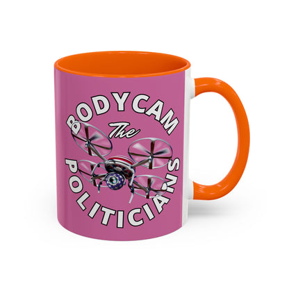 Bodycam the Politicians Drone Pink Accent Mug by theGreenDragonTavern.shop
