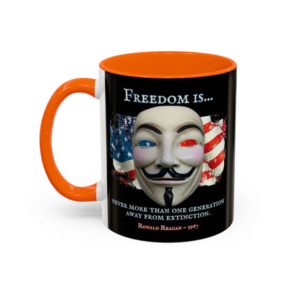 Ronald Reagan Freedom Vendetta Black Accent Mug by theGreenDragonTavern.shop