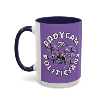 Bodycam the Politicians Drone Light Purple Accent Mug by theGreenDragonTavern.shop