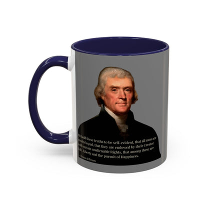 We hold these truths to be self-evident Grey Accent Mug by theGreenDragonTavern.shop