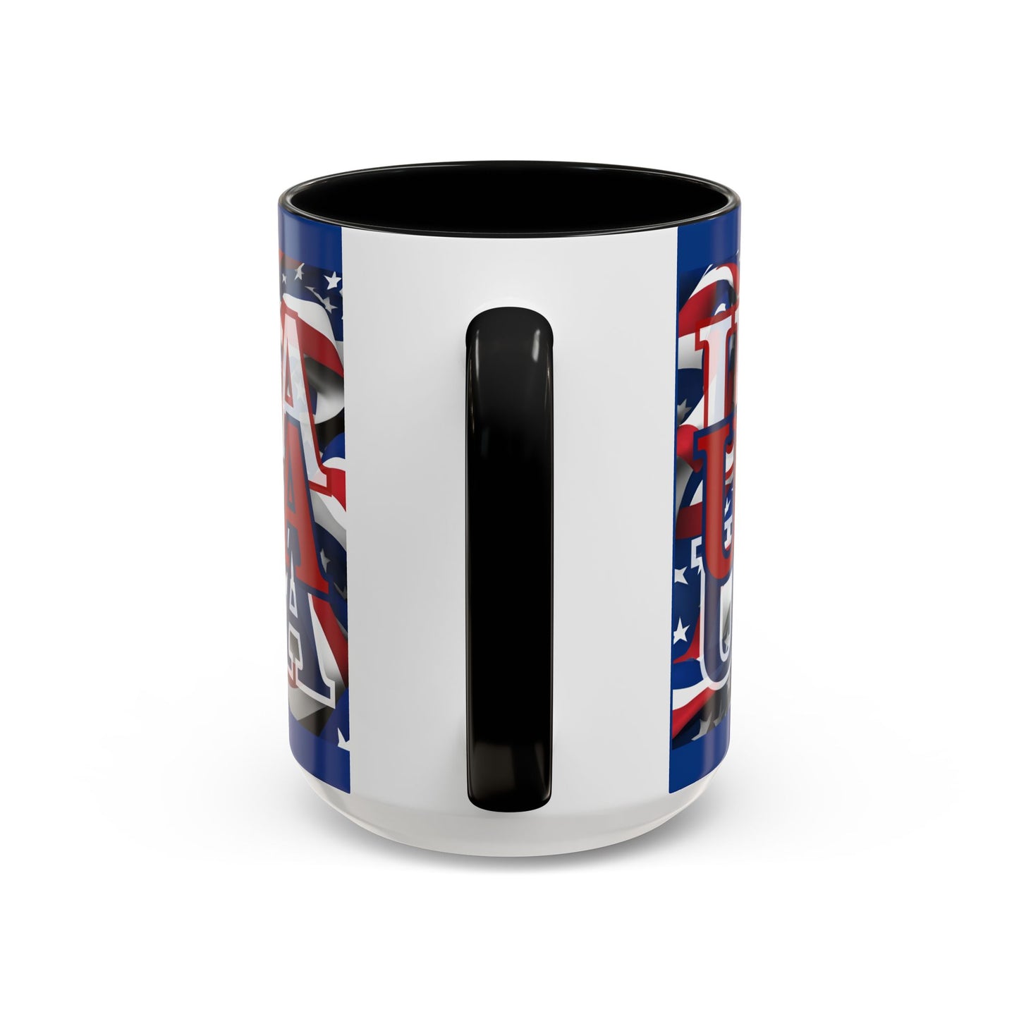 USA Red font Center Patriot Blue Accent Mug by theGreenDragonTavern.shop