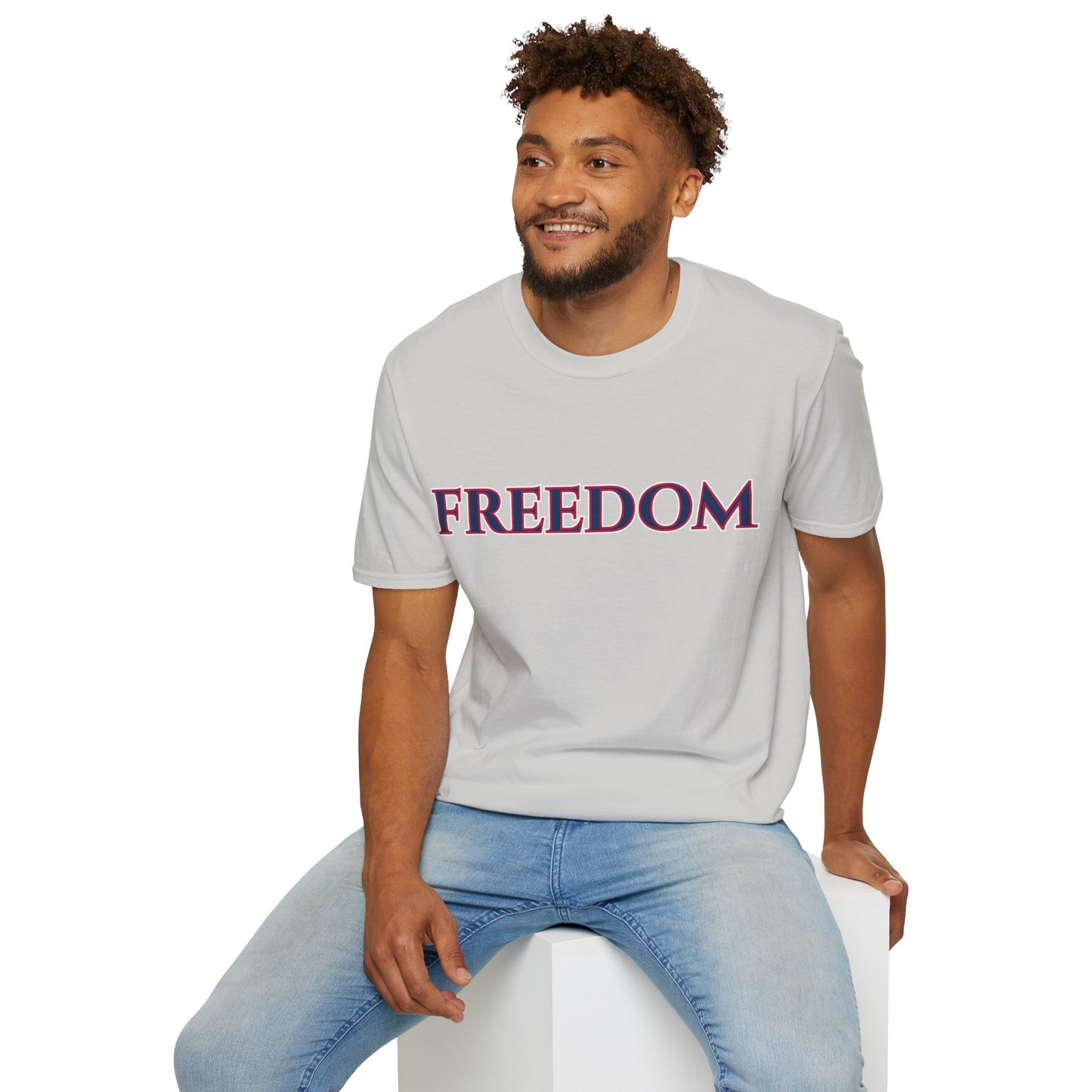 Freedom, Blue font, Light colors Unisex T-Shirt by theGreenDragonTavern.shop